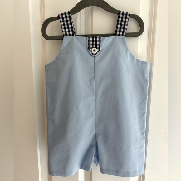 The Beaufort Bonnet Company TBBC Teddy's Jon Jon Romper Blue Boys - Picture 3 of 3